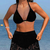 Marta - Elegante conjunto de bikini de encaje en color sólido