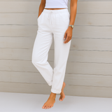 Sara - Pantalones de lino elástico de alta calidad