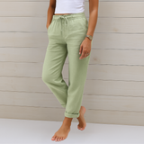 Sara - Pantalones Premium de Lino Elástico