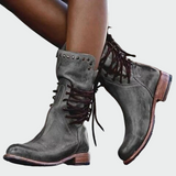 Botines de cuero con cordones