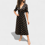 Eva - Midi Dress with Lunar Print