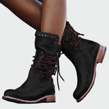 Botines de cuero con cordones