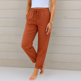 Sara - Pantalones de lino elástico de alta calidad