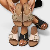 Margarida - Sandalias de corcho femeninas con diseño de hebilla