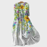 Acuarela Floral en Vestido