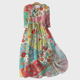 Vestido Patchwork Floral Multicolorido