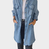 Camisa de denim con cuello clásico