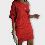 Vestido de noche con brillantes lentejuelas