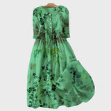 Vestido Verde con Flores en Sombra