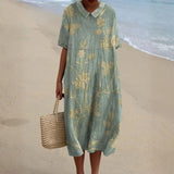 Evelina - Vestido Floral con Encantador Cuello Peter Pan"
