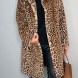 Leia - Largo Abrigo de Estampa de Leopardo