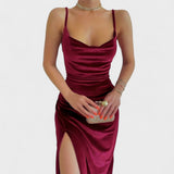 Gabriela - Vestido de terciopelo con corte lateral