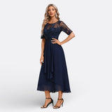 Mariana - Vestido de Encaje con Manga Corta