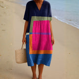 Isadora - Vestido de Colores Vibrantes en Bloques
