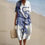 Oriana - Vestido con Diseño Oceánico