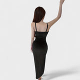 Gabriela - Vestido de terciopelo con corte lateral
