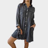 Camisa de denim con cuello clásico