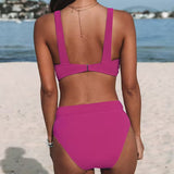 Margarida - Traje de Baño de Corte Alto en Color Sólido