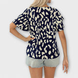 Evelyn - Blusa Casual de Escote Redondo