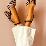 Zebrina - Sandalias de tacón medio con diseño de cebra