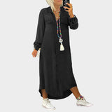Maxi vestido de mezclilla con mangas largas
