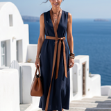 Júlia | Vestido Midi con Detalle de Contraste