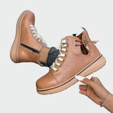 Botas de cuero ortopédicas de tobillo bajo