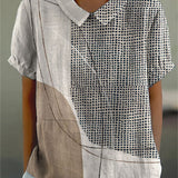 Lana - Camisa con Diseño Abstracto de Puntos y Líneas