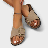 Margarida - Sandalias de corcho femeninas con diseño de hebilla