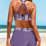 Palmira - Bikini de Rayas con Cintura Alta