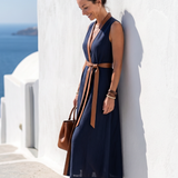 Júlia | Vestido Midi con Detalle de Contraste