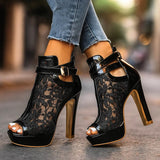 Liliana - Tacones con Detalles de Encaje