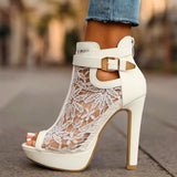Liliana - Tacones con Detalles de Encaje