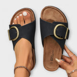 Margarida - Sandalias de corcho femeninas con diseño de hebilla