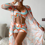 Paula - Set de Bikini de 3 Piezas con Diseño Estampado