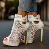 Liliana - Tacones con Detalles de Encaje