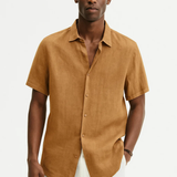 Camisa de Botón con Cuello Abierto