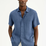 Camisa de Botón con Cuello Abierto