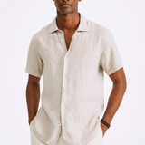 Camisa de Botón con Cuello Abierto