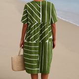 Eira - Vestido Verde con Diseño Geométrico