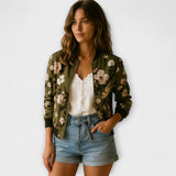 Andreia - Elegante Chaqueta Bomber con Estampado Floral