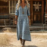 María - Vestido Casual de Manga Larga con Estilo Vintage
