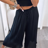 Maia - Pantalones Negros con Pliegues