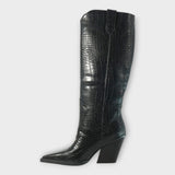 Botas Elegantes con Diseño de Crocodrilo y Tacón