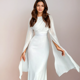 Isabela - Largo Vestido de Satén