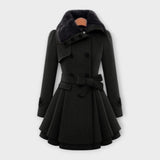 Ema - Abrigo Chic con Detalles de Piel
