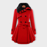 Ema - Abrigo Chic con Detalles de Piel