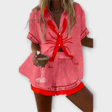 Beatriz - Conjunto Ligero en Rosa con Diseño de Langostas