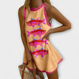Célia - Vestido Corto con Diseño de Sardinas