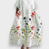 Liliana - Vestido Casual Largo con Estampado Floral